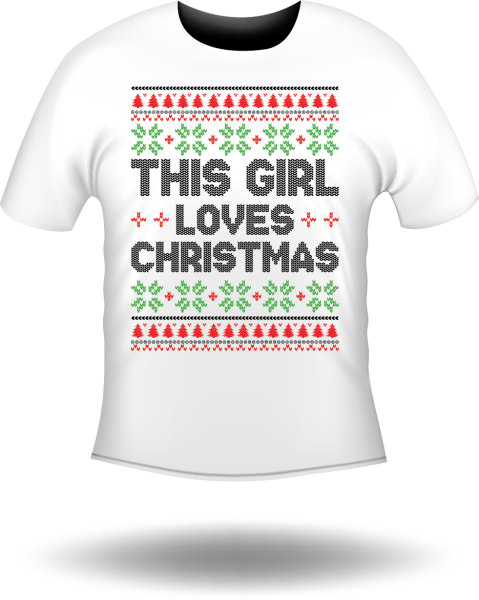T-Shirt Girl loves Christmas