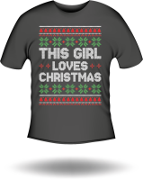 T-Shirt Girl loves Christmas
