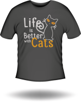T-Shirt Life with Cats